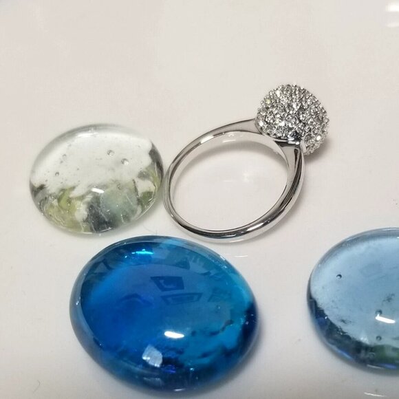 Authentic Swarovski Crystal FLIRT Ring Silver 52 Cluster Crystal & Center Stone - Picture 4 of 8